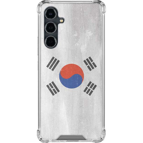 South Korean Flag Distressed Galaxy S23 FE Clear Case
